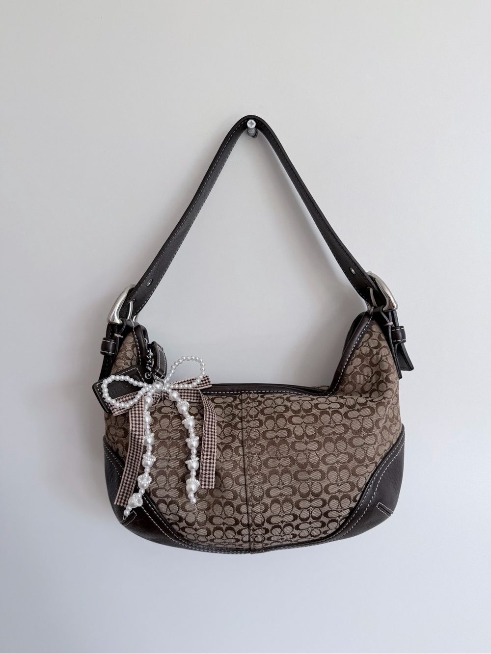 Coach Signature Canvas Hobo Mini Shoulder Bag